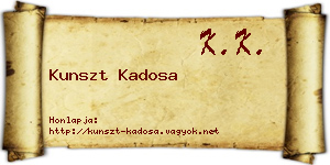 Kunszt Kadosa névjegykártya